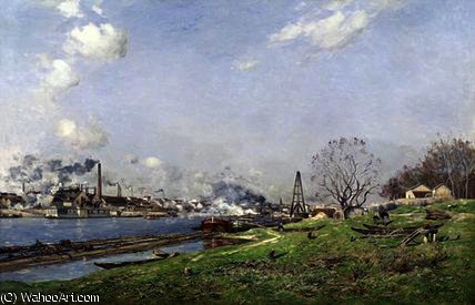 WikiOO.org - Εγκυκλοπαίδεια Καλών Τεχνών - Ζωγραφική, έργα τέχνης Jean Baptiste Antoine Guillemet - The Seine at Conflans-Charenton