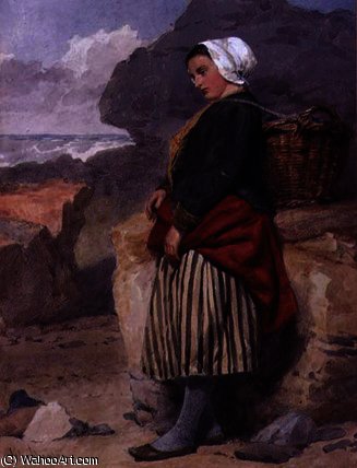 WikiOO.org - Encyclopedia of Fine Arts - Målning, konstverk John Absolon - A Boulogne fisher-girl
