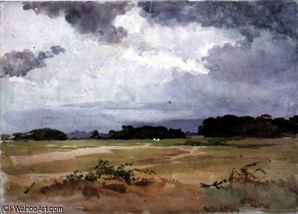WikiOO.org - Enciklopedija likovnih umjetnosti - Slikarstvo, umjetnička djela John Absolon - A field with groups of trees,