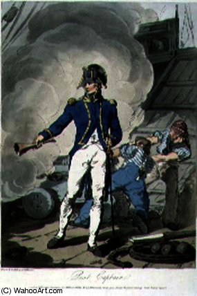 WikiOO.org - Encyclopedia of Fine Arts - Maalaus, taideteos John Augustus Atkinson - Post Captain from 'Costume of Great Britain