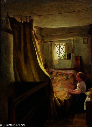 Wikioo.org - The Encyclopedia of Fine Arts - Painting, Artwork by John Bagnold Burgess - Evening prayer