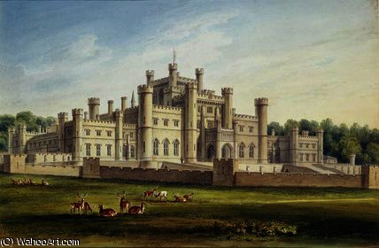 WikiOO.org - Енциклопедия за изящни изкуства - Живопис, Произведения на изкуството John Buckler - North East View of Lowther Castle, Westmoreland