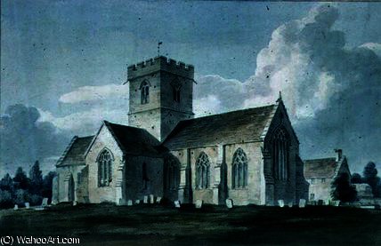 WikiOO.org - Encyclopedia of Fine Arts - Maalaus, taideteos John Buckler - South-east View of Dinton Church,