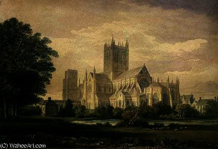 Wikioo.org - The Encyclopedia of Fine Arts - Painting, Artwork by John Buckler - Wells cathedral, - (182)