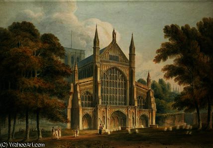 Wikioo.org – L'Enciclopedia delle Belle Arti - Pittura, Opere di John Buckler - Winchester cattedrale