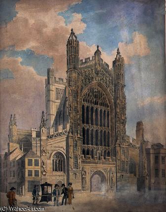 Wikioo.org - The Encyclopedia of Fine Arts - Painting, Artwork by John Claude Nattes - Bath abbey