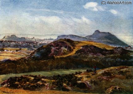Wikioo.org - The Encyclopedia of Fine Arts - Painting, Artwork by John Fulleylove - Arthur's Seat from the Braid Hills