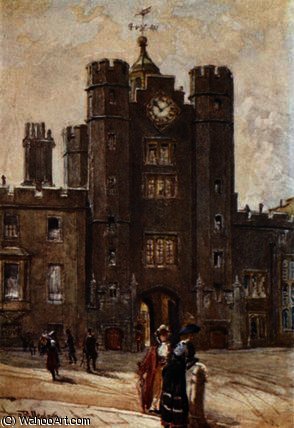 Wikioo.org - The Encyclopedia of Fine Arts - Painting, Artwork by John Fulleylove - Gate of St. James's Palace