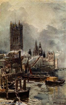 Wikioo.org – La Enciclopedia de las Bellas Artes - Pintura, Obras de arte de John Fulleylove - la nueva casas  todaclasede  el Parlamento