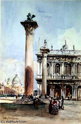 WikiOO.org - Enciklopedija dailės - Tapyba, meno kuriniai John Fulleylove - The Piazzetta di San Marco, Venice
