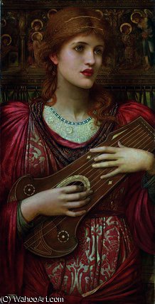 Wikioo.org - The Encyclopedia of Fine Arts - Painting, Artwork by John Melhuish Strudwick - The music faintly falling
