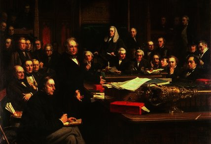 Wikioo.org - The Encyclopedia of Fine Arts - Painting, Artwork by John Phillip - Lord Palmerston Addressing the House of Commons