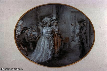 WikiOO.org - Encyclopedia of Fine Arts - Målning, konstverk John Raphael Smith - A Promenade at Carlisle House