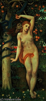 Wikioo.org - The Encyclopedia of Fine Arts - Painting, Artwork by John Roddam Spencer Stanhope - Eve tempted