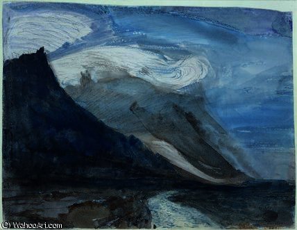Wikioo.org - The Encyclopedia of Fine Arts - Painting, Artwork by John Ruskin - Moonlight, chamonix