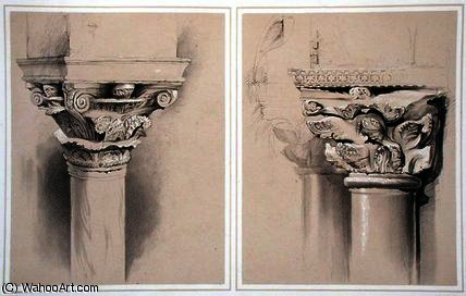 Wikioo.org - The Encyclopedia of Fine Arts - Painting, Artwork by John Ruskin - Torcello, Capital of Nave Pillar and St. Mark's