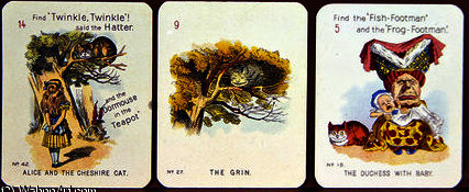 Wikioo.org - Bách khoa toàn thư về mỹ thuật - Vẽ tranh, Tác phẩm nghệ thuật John Tenniel - Three 'Happy Family' cards depicting characters