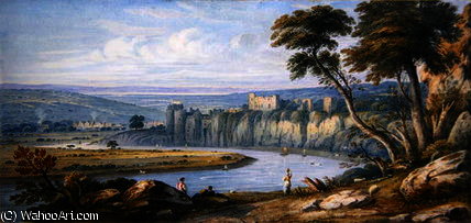 WikiOO.org - Enciclopédia das Belas Artes - Pintura, Arte por John Varley I (The Older) - Chepstow castle