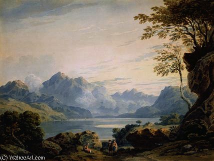 Wikioo.org - The Encyclopedia of Fine Arts - Painting, Artwork by John Varley I (The Older) - Lake in Snowdonia