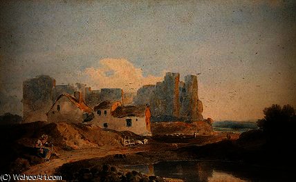 WikiOO.org - Güzel Sanatlar Ansiklopedisi - Resim, Resimler John Varley I (The Older) - Redland castle,