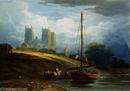 WikiOO.org - Енциклопедія образотворчого мистецтва - Живопис, Картини
 John Varley I (The Older) - York Minster from near the Ship Builders