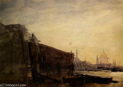 Wikioo.org - The Encyclopedia of Fine Arts - Painting, Artwork by John William Inchbold - Early morning, toward st. paul's