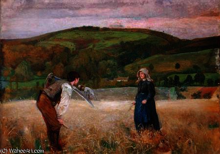 Wikioo.org - The Encyclopedia of Fine Arts - Painting, Artwork by John William North - A Field of Barley
