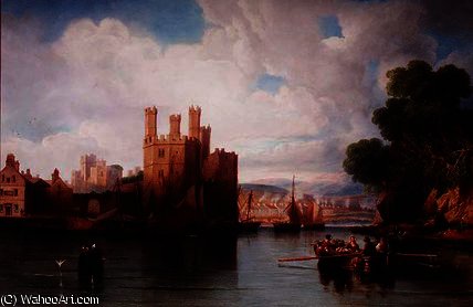 WikiOO.org - Εγκυκλοπαίδεια Καλών Τεχνών - Ζωγραφική, έργα τέχνης John Wilson Carmichael - Caernarvon castle