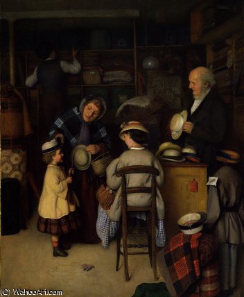 Wikioo.org - The Encyclopedia of Fine Arts - Painting, Artwork by Joseph Clark - Buying a New Hat