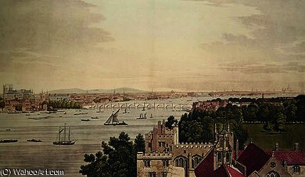 WikiOO.org - Encyclopedia of Fine Arts - Maleri, Artwork Joseph Farington - View of London from Lambeth