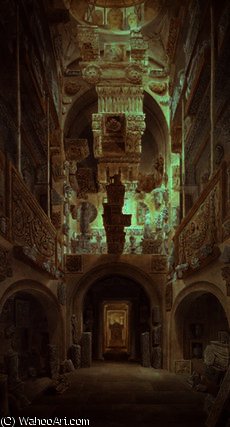 WikiOO.org - אנציקלופדיה לאמנויות יפות - ציור, יצירות אמנות Joseph Michael Gandy - Interior of Soane Museum