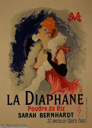 WikiOO.org - Enciclopédia das Belas Artes - Pintura, Arte por Jules Cheret - Reproduction of a poster advertising 'La Diaphane'