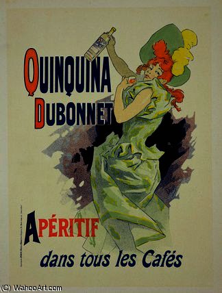 Wikioo.org - The Encyclopedia of Fine Arts - Painting, Artwork by Jules Cheret - Reproduction of a poster advertising 'Quinquina Dubonnet'