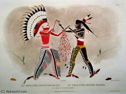 WikiOO.org - Encyclopedia of Fine Arts - Maleri, Artwork Karl Bodmer - Facsimile of an Indian Painting
