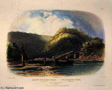 WikiOO.org - Енциклопедия за изящни изкуства - Живопис, Произведения на изкуството Karl Bodmer - View of Mauch-Chunk, Pennsylvania