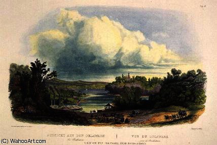 Wikioo.org - The Encyclopedia of Fine Arts - Painting, Artwork by Karl Bodmer - View on the Delaware near Bordentown