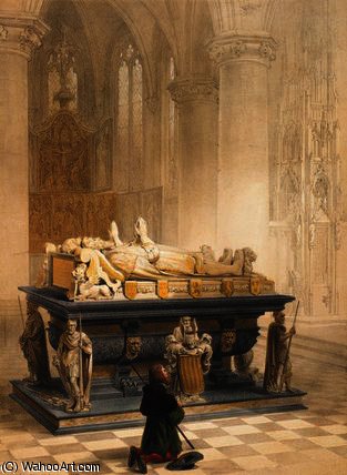 WikiOO.org - Encyclopedia of Fine Arts - Schilderen, Artwork Louis Haghe - Tomb of the Merodes Family