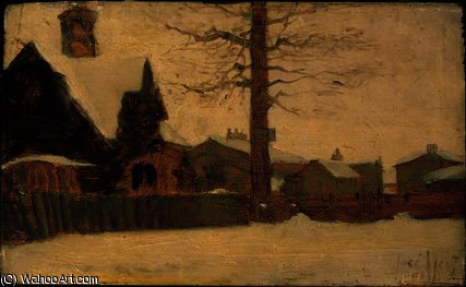 Wikioo.org - The Encyclopedia of Fine Arts - Painting, Artwork by Ludwig Munthe - A winter scene