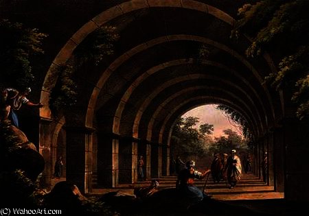 Wikioo.org – L'Enciclopedia delle Belle Arti - Pittura, Opere di Luigi Mayer - un bagno antico a cacamo