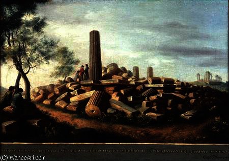 WikiOO.org - دایره المعارف هنرهای زیبا - نقاشی، آثار هنری Luigi Mayer - Ancient Temple at Agrigentum