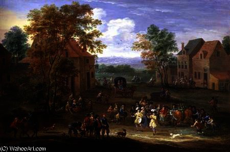 Wikioo.org - The Encyclopedia of Fine Arts - Painting, Artwork by Mathys Schoevaerdts - Festival in a Country Village