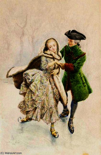 WikiOO.org - Enciclopedia of Fine Arts - Pictura, lucrări de artă Maurice Leloir - Winter romance