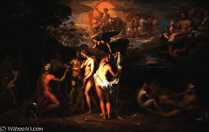 Wikioo.org - The Encyclopedia of Fine Arts - Painting, Artwork by Michel Corneille (Corneille L'ancien) - The Judgement of Paris