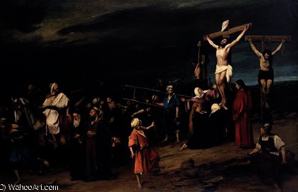 WikiOO.org - Encyclopedia of Fine Arts - Målning, konstverk Mihaly Munkacsy - Christ on the Cross
