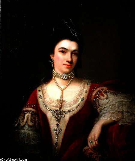 WikiOO.org - 百科事典 - 絵画、アートワーク Nathaniel Hone - の肖像画 ジェーン  ロバーツ  公爵夫人  の  セント  オールバンズ
