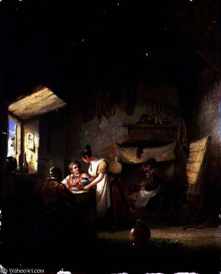 Wikioo.org - The Encyclopedia of Fine Arts - Painting, Artwork by Nicholas Matthew Condy - Interior with Figures