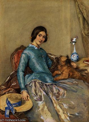 Wikioo.org – La Enciclopedia de las Bellas Artes - Pintura, Obras de arte de Octavius Oakley - Botas retrato de jane , Condesa de aylesford