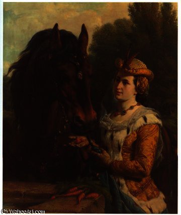 WikiOO.org - Encyclopedia of Fine Arts - Malba, Artwork Otto Eerelman - Jacoba van Beieren with her horse
