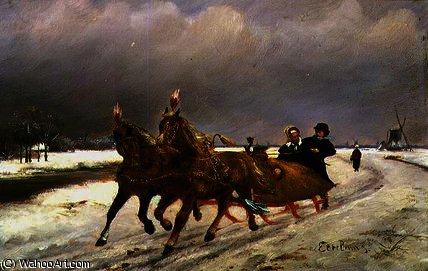 Wikioo.org - The Encyclopedia of Fine Arts - Painting, Artwork by Otto Eerelman - Troika in the Snow