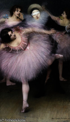 WikiOO.org - 백과 사전 - 회화, 삽화 Albert Ernest Carrier Belleuse - Harlequin dancers